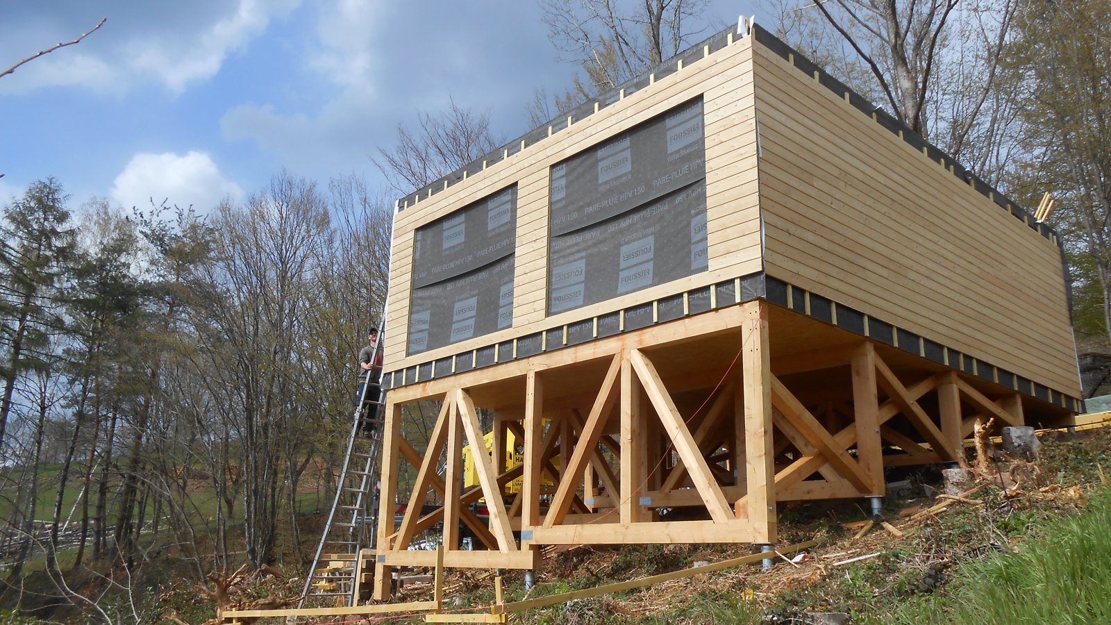Maison ossature bois en construction