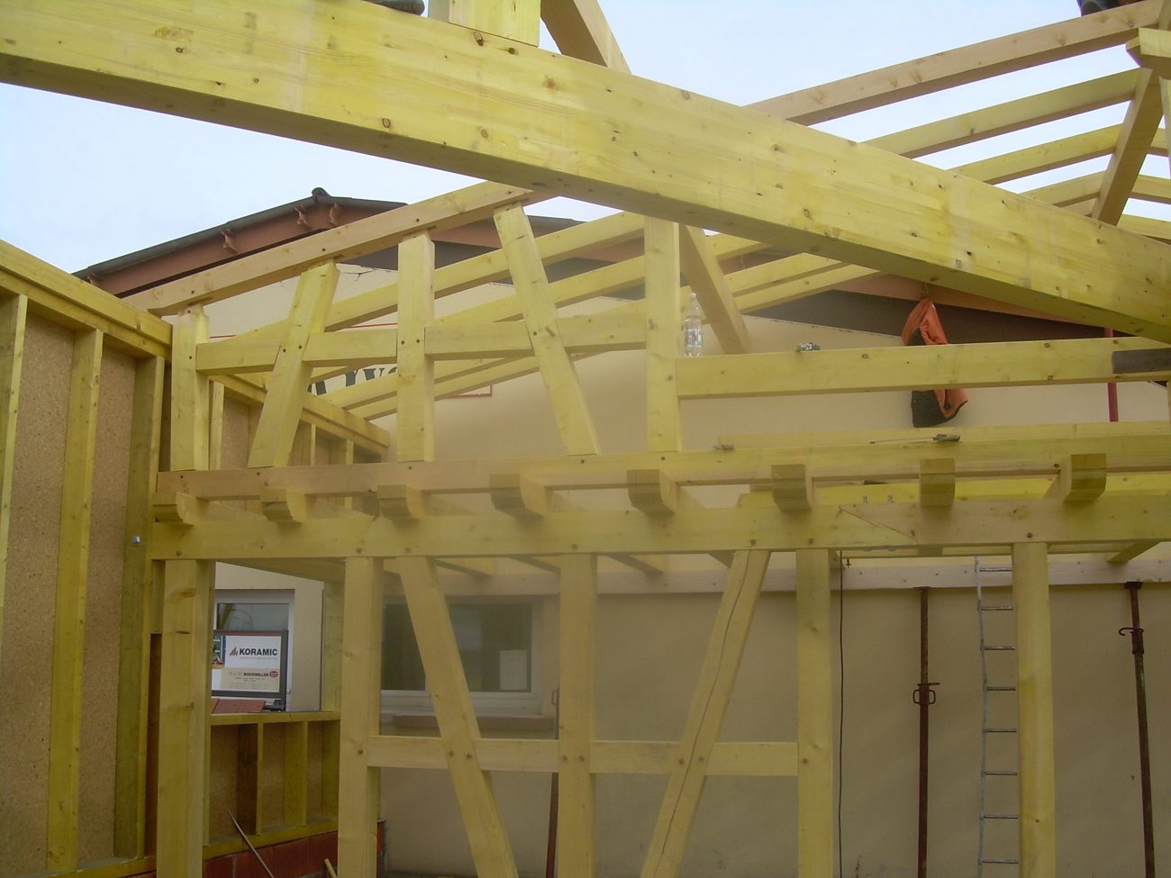 Structure de charpente en ossature bois